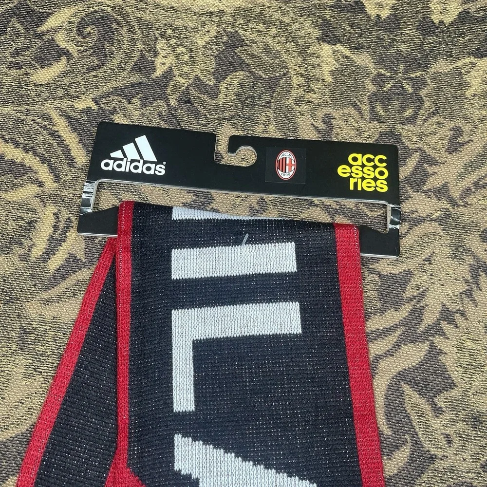 Adidas Serie A AC Milan Italy Flag Black Scarf New